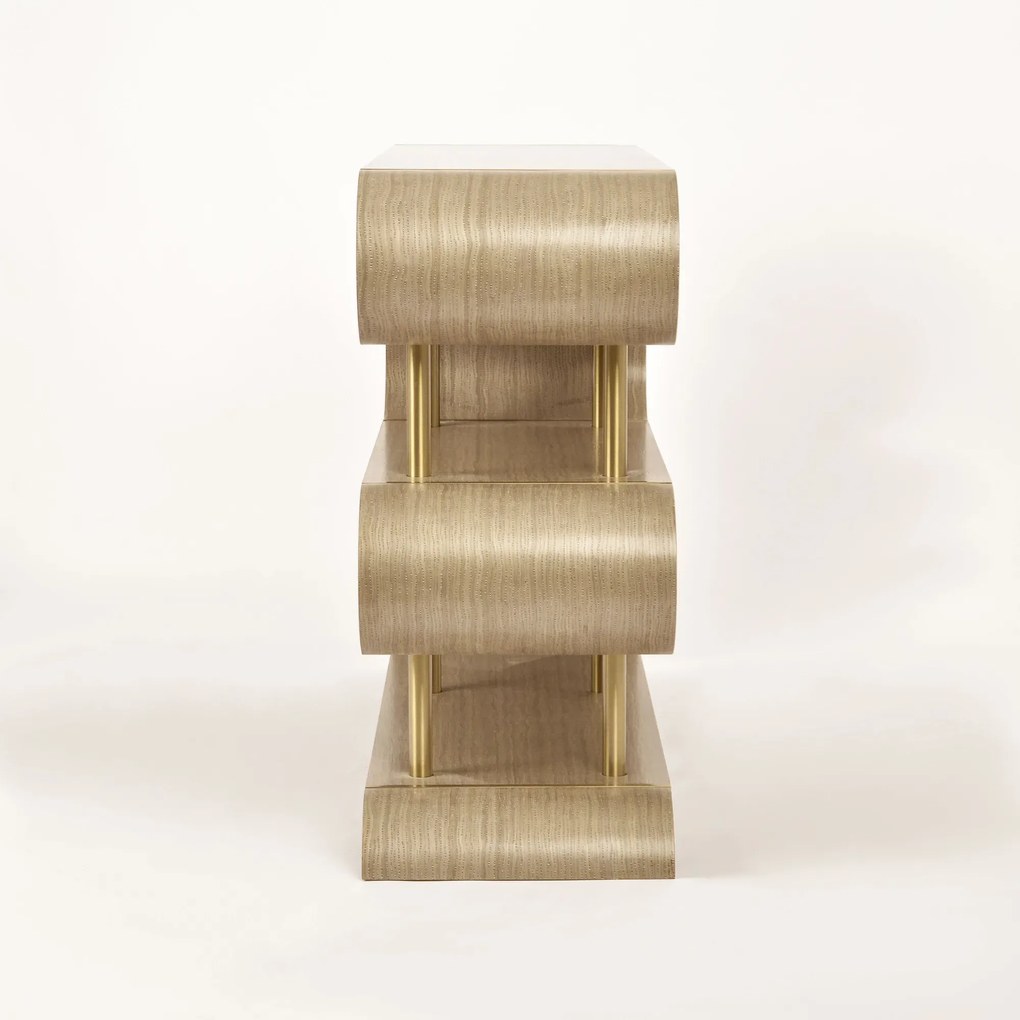 Designový konzolový stolek Stilig ST962 122 cm hnědý/zlatý