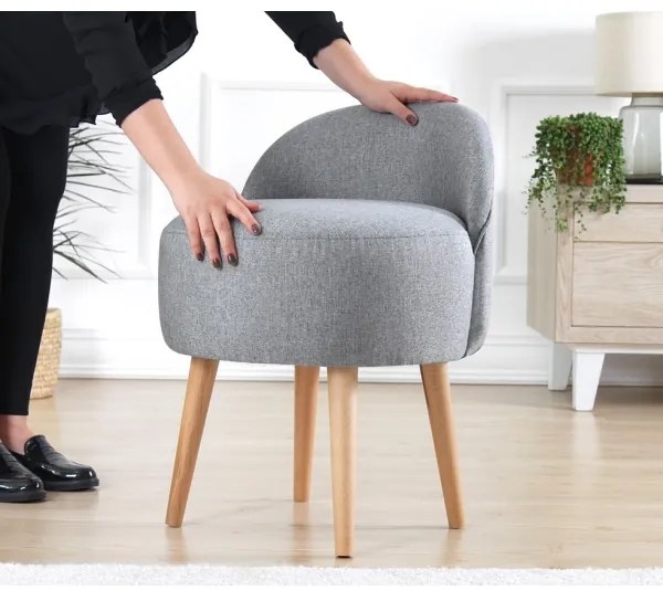 Taburet NIKI, priemer 46 cm, sivý