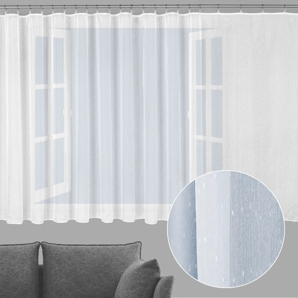 Voál biely s olovkom vzor Prší - ZAC-014 výška 160 cm Šitie na mieru