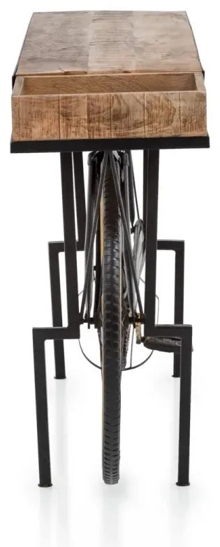furniture-nabytek.cz - Lakovaný konzolový stůl Bike z kovu, černý – 185×45×90 cm
