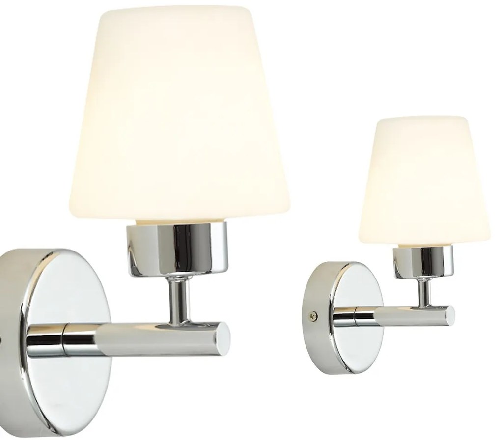 Nástenné svietidlo Lee, 1x biele sklenené tienidlo, ch