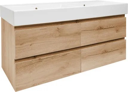 Kúpeľňová skrinka s umývadlom SAT B-Way 119x50x45 cm dub matný BWAY2120OAKU2B