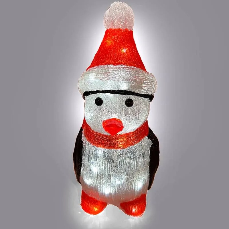 DECOLED Svetelný tučniak LED, 36 cm, s časovačom