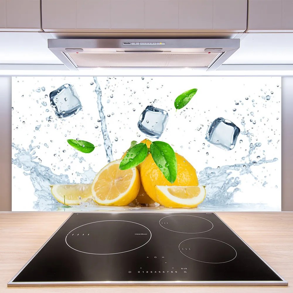 Nástenný panel  Citrón kostka ľadu kuchyňa 140x70 cm