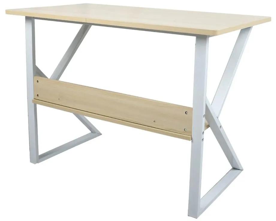 Tempo Kondela Písací stôl s policou, dub prírodný/biela, TARCAL 80