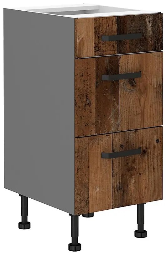 Kuchynská skrinka TESSA oldstyle/antracitová 40d 3s bb