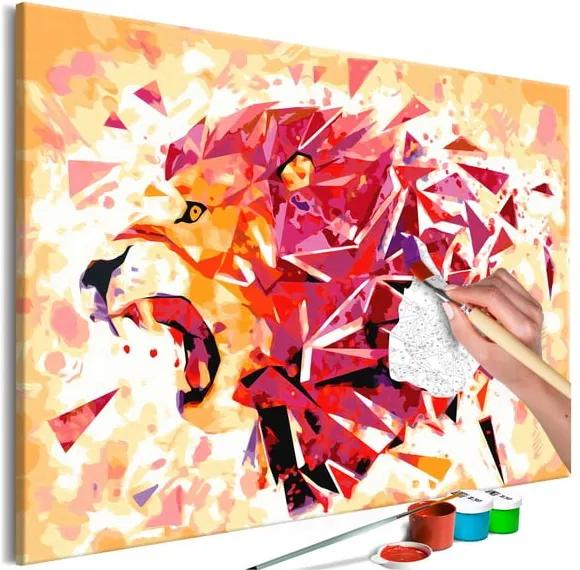 DIY set na tvorbu vlastného obrazu na plátne Artgeist Abstract Lion, 60 × 40 cm