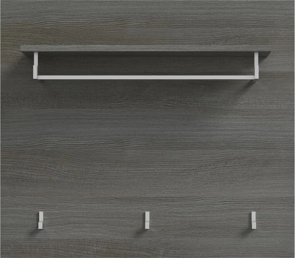 Šatníkový panel s policou Salsa, 80 cm, sivý dub