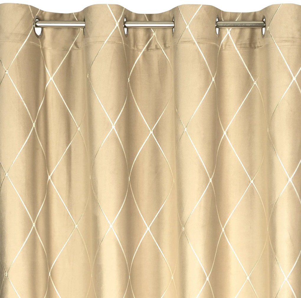 ZATEMŇOVACÍ ZÁVES NA KRÚŽKOCH PIERRE CARDIN MARGO 140X250 CM BÉŽOVÁ