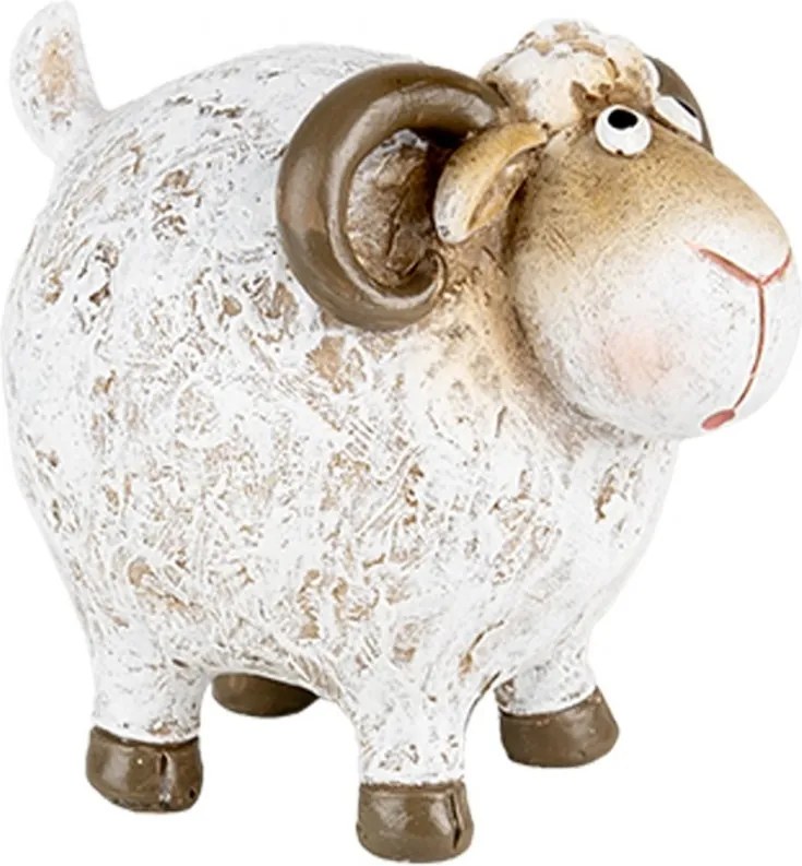 Decorative Figurine Sheep 9x7x8 Cm White Plastic - 9*7*8 cm