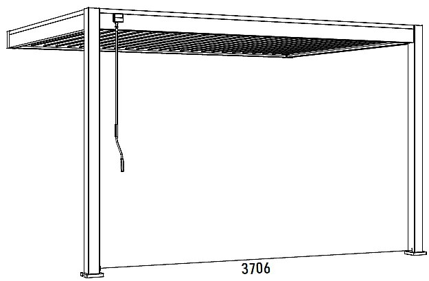 Záhradná hliníková pergola do steny 4x3 m (antracit)