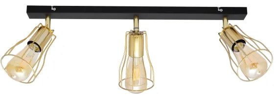 Bodové svietidlo TUBE 3xE27/15W/230V zlatá/čierna
