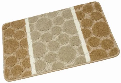 Kúpeľňový koberček SIENA béžový, bodky / pruhy