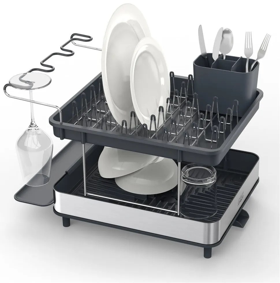 Sivý dvojposchodový anikoro odkvapkávač Excel – Joseph Joseph