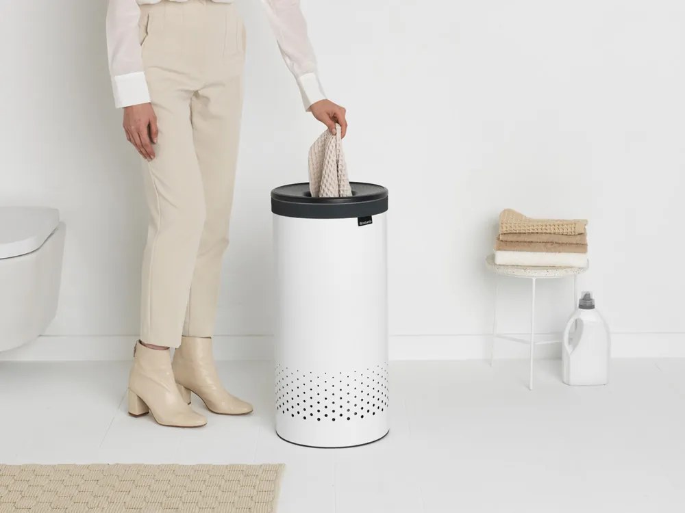 Brabantia Kôš na bielizeň 35L Biela plastové veko