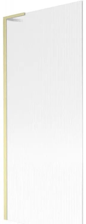 Mexen Next L, 1-krídlová vaňová zástena 80 x 150 cm, 6mm sklo s rebrovým vzorom, zlatý matný profil, 895-080-000-03-09-55