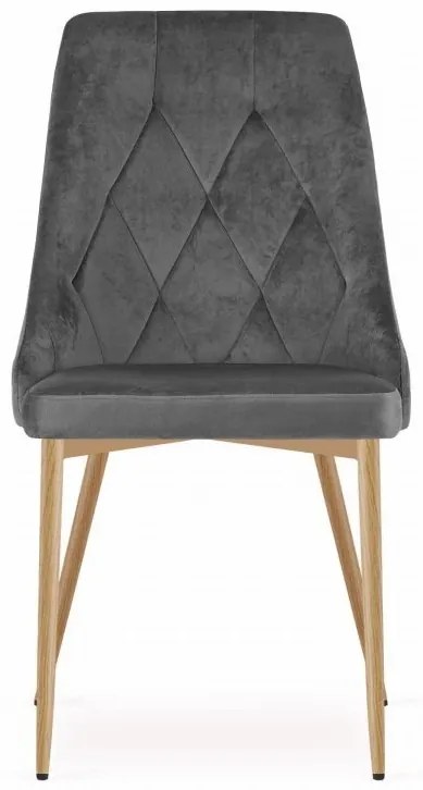 Set 4 stoličiek IMOLA - sivý zamat / nohy vo farbe dreva