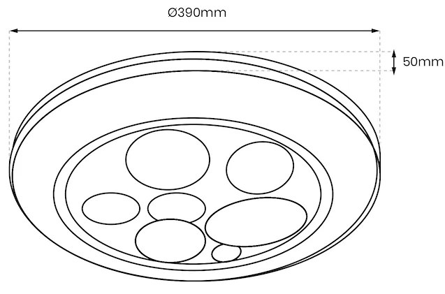 EUlight Stropné LED svietidlo Bubbles, 1x LED 30w, 3000-6000k, w/g, s ovládačom