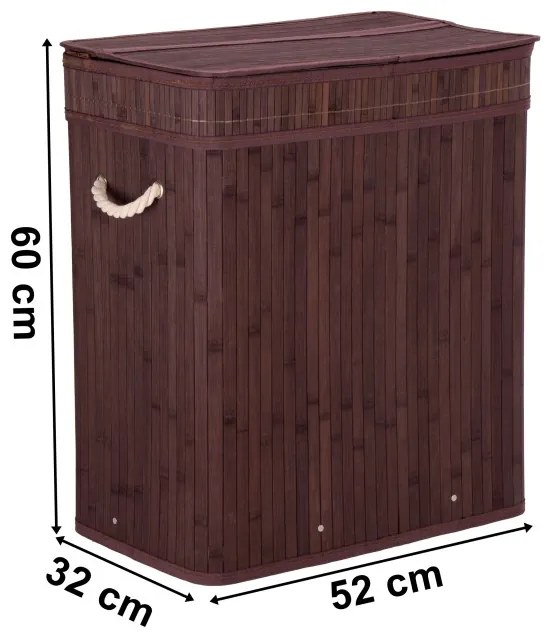 Kôš na bielizeň 100 l bambusový hnedý
