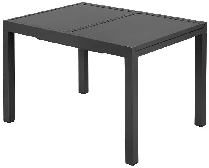 Livarno home Hliníkový záhradný stôl Houston, strieborný + Hliníkové kreslo Toronto s vysokým operadlom, antracitové, 4 kusy  (800008082)