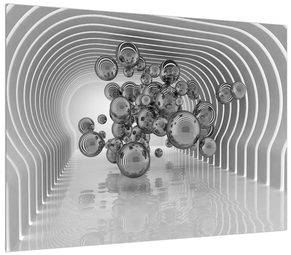 Abstraktný čiernobiely obraz - bubliny (K012813K7050)