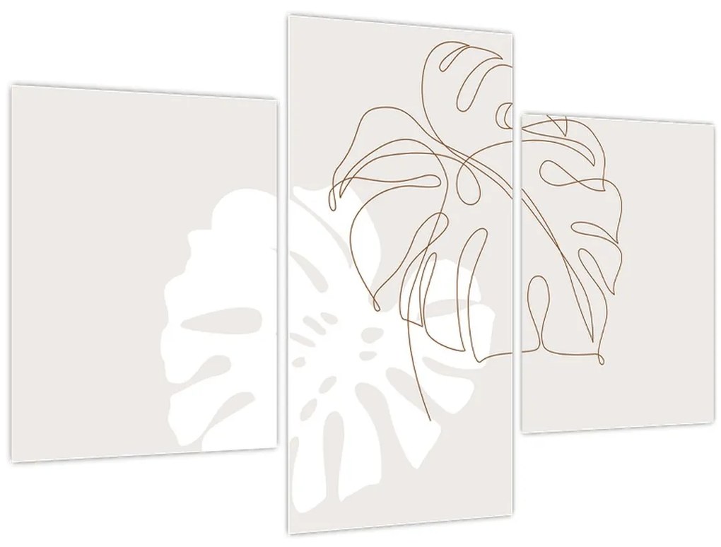 Obraz - Line art monstera N⁰2 (90x60 cm)