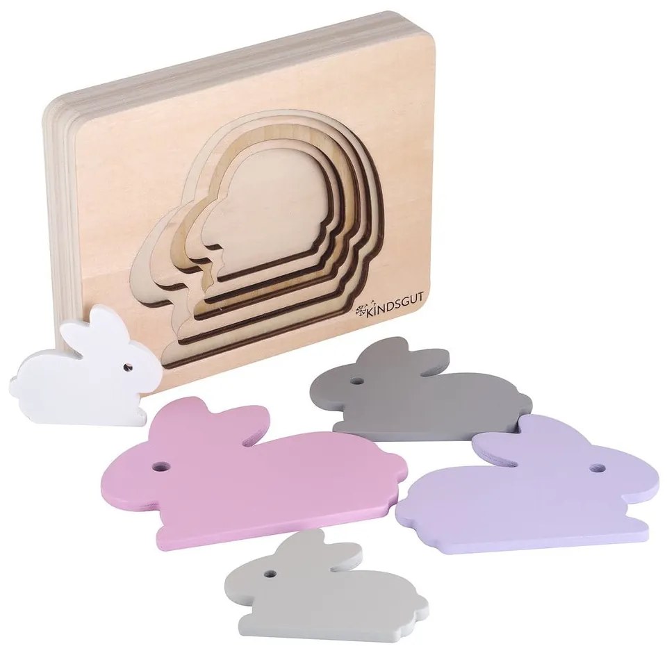 Drevené vkladacie puzzle Rabbit – Kindsgut