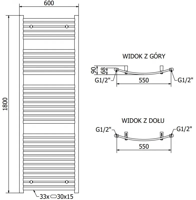 Mexen Helios, elektrické vykurovacie teleso 1800 x 600 mm, 900 W, čierna, W103-1800-600-2900-70