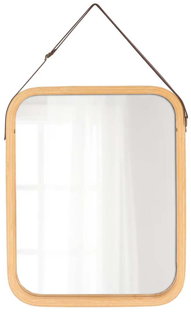 Závesné zrkadlo Jae Beige, bambus