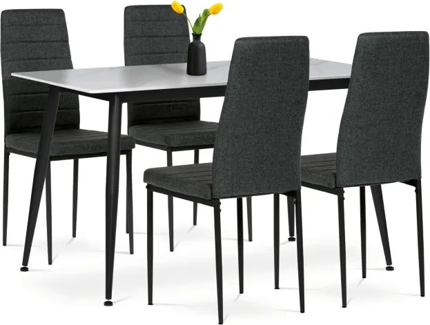 Jedálenský stôl 130x70 cm so štyrmi stoličkami ASE-1004 BK2