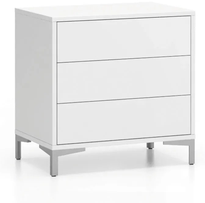 Kancelárska komoda LAYERS, 3 zásuvky, pevná podnož, biela