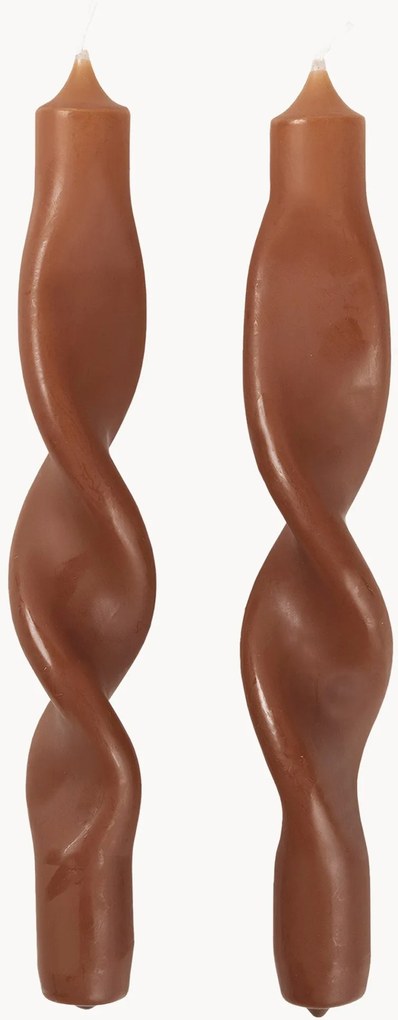 Ručne vyrobené dlhé sviečky Twist, 2 ks