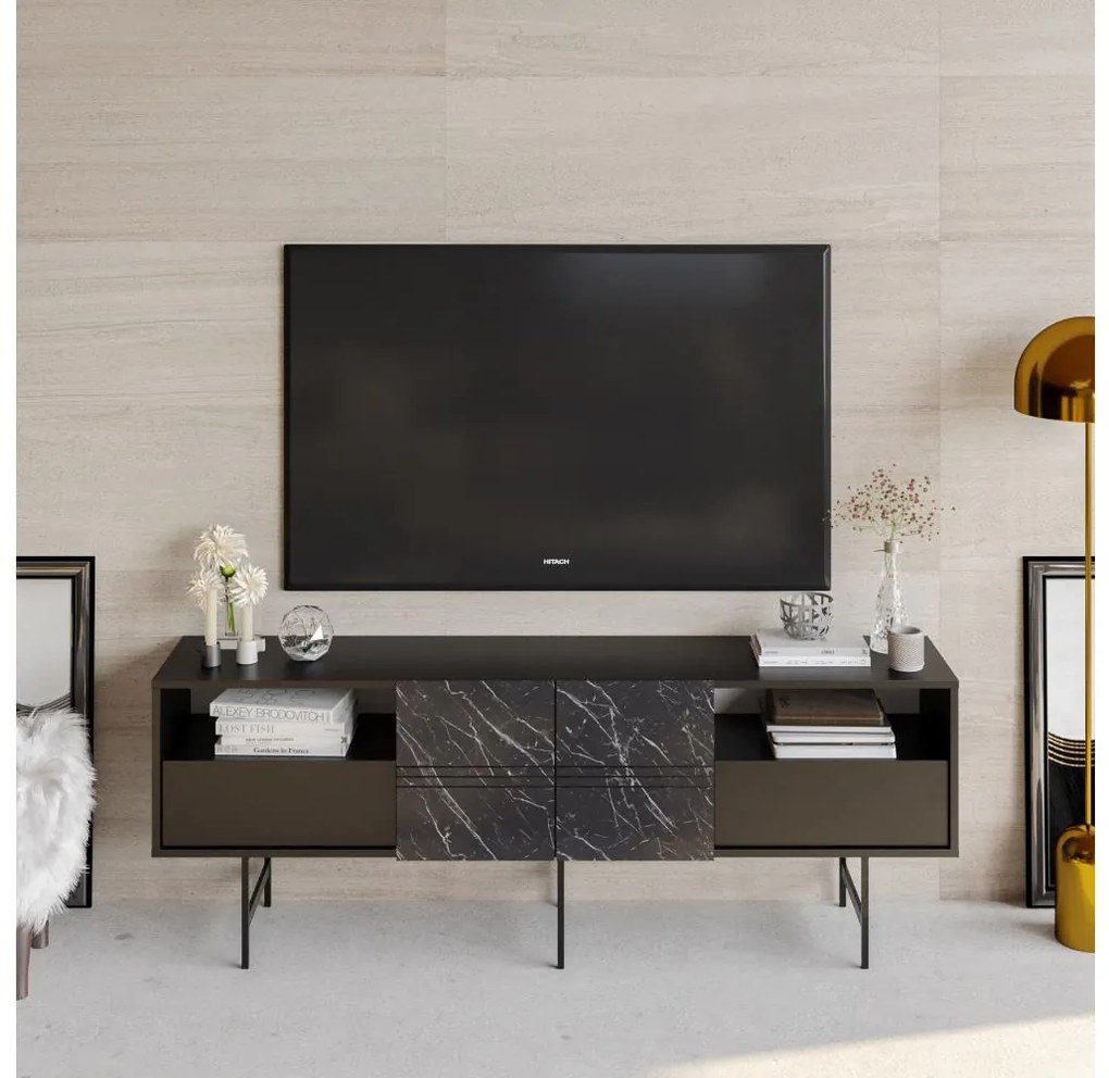 TV Stolík DERIN 65x180 cm čierna