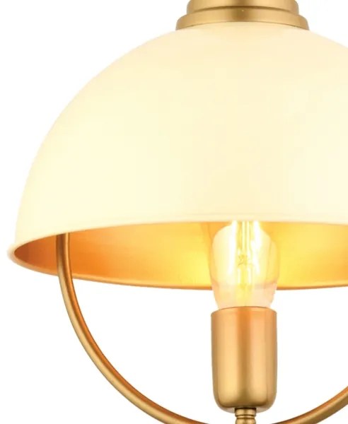 Luster na lane MONZA 1xE27/40W/230V pr. 30 cm krémová/zlatá