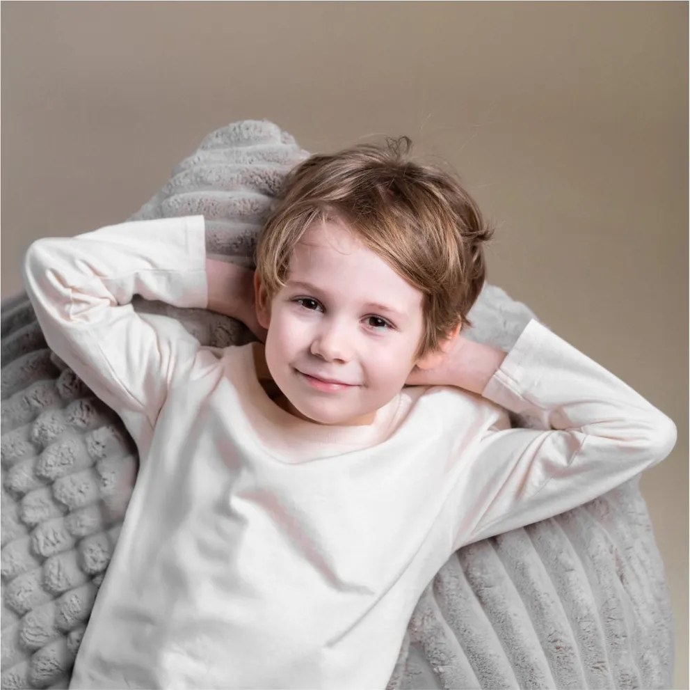 Sedací vak pre deti – sivý Lamell, prémiový manšestr