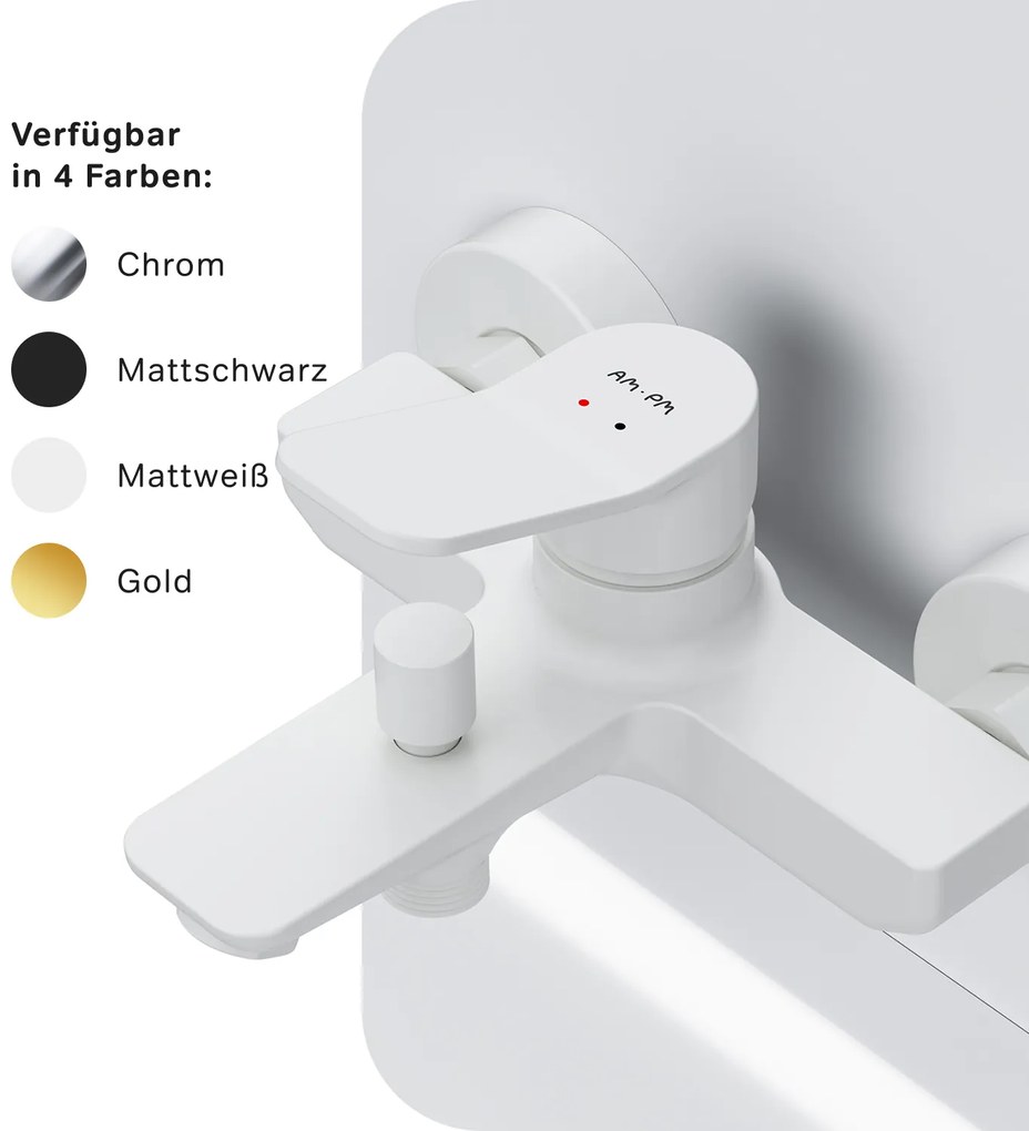 Vaňová a sprchová batéria AM.PM X-Joy FXA10033 jednopáková, biela