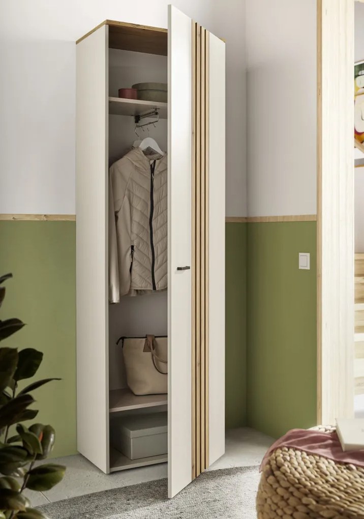 Predsieňová šatníková skriňa Lima, béžová kašmír/dub evoke