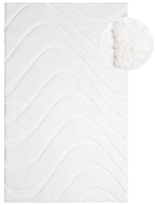 Dekorstudio Kožušinový kúpeľňový koberec Waves - biely Rozmer koberca: 40x60cm