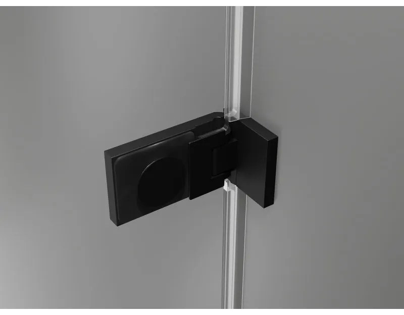 Mexen Lunar-F Duo, skladací sprchový kút 80 x 80 cm, 8mm číre sklo, čierny profil, 836-080L-080P-70-00