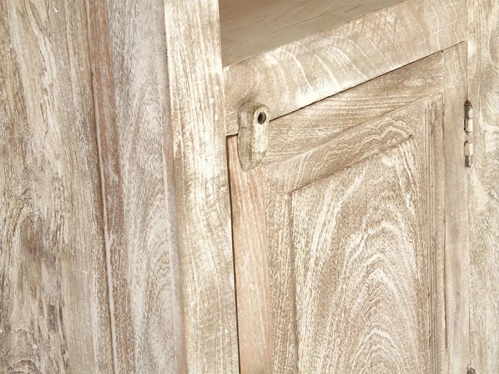 furniture-nabytek.cz - Masivní koupelnová skříňka z mangového dřeva, lakovaná, přírodní – 50×40×185 cm