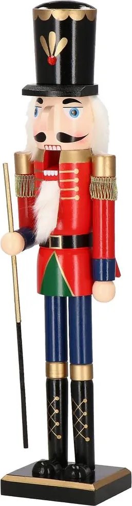 Luskáčik s puškou 60 cm – drevená vianočná figúrka v červenej uniforme Springos CA0908