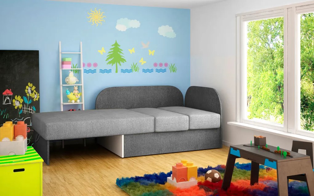 AKCIA Malá rozkladacia pohovka ROSA, sivá/tmavosivá II. akosť