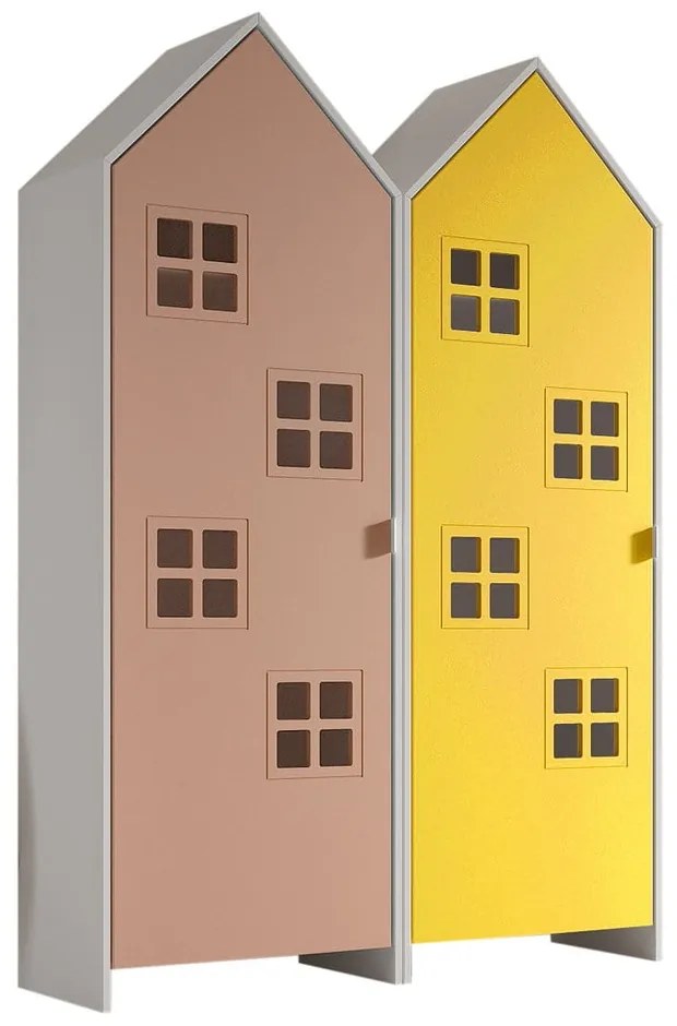 Žlto-ružová detská šatníková skriňa 115x171,5 cm CASAMI BRUGES – Vipack