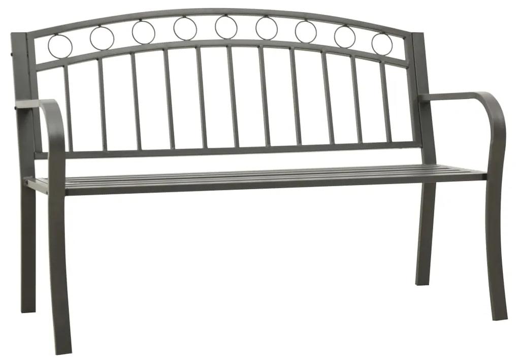 Záhradná lavica sivá 120 cm oceľ 319586