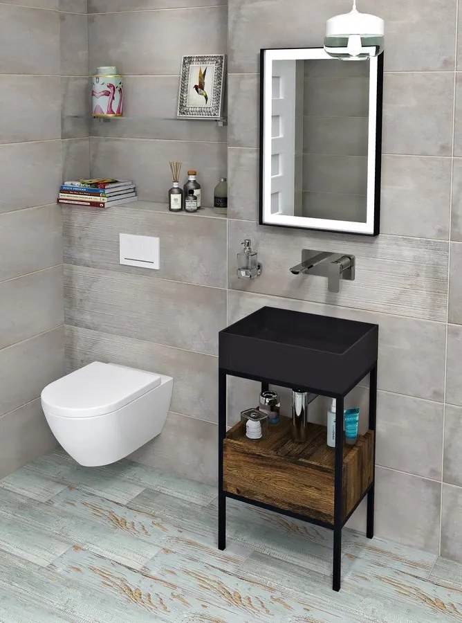 Sapho Sapho, FORMIGO betónové umývadlo na dosku, 60x40cm, zelená matná, FG223