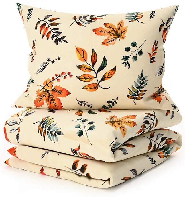 Mikroplyšové obliečky AUTUMNA krémové Rozmer obliečky: 2 ks 70 x 90 cm | 200 x 220 cm