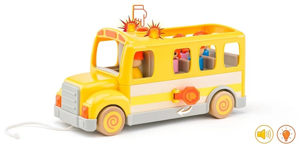 Woody Auto školský autobus so zvukmi a svetlom