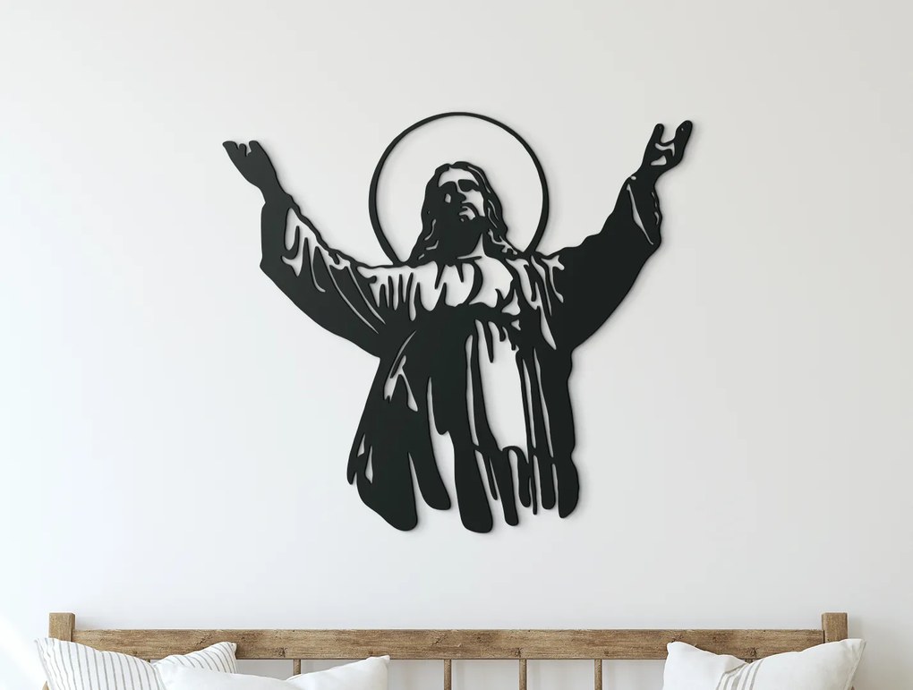 drevko Nálepka na stenu Kristus Rozmer obrazu: 29 x 32,5 cm, Farba dekorácie: Čierna