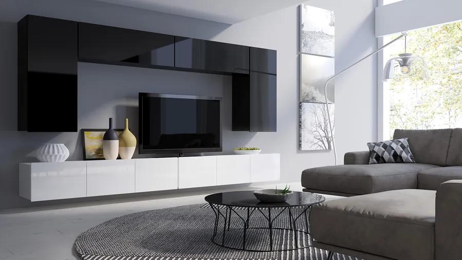 Čierno-biela zostava nábytku do obývačky Taurus