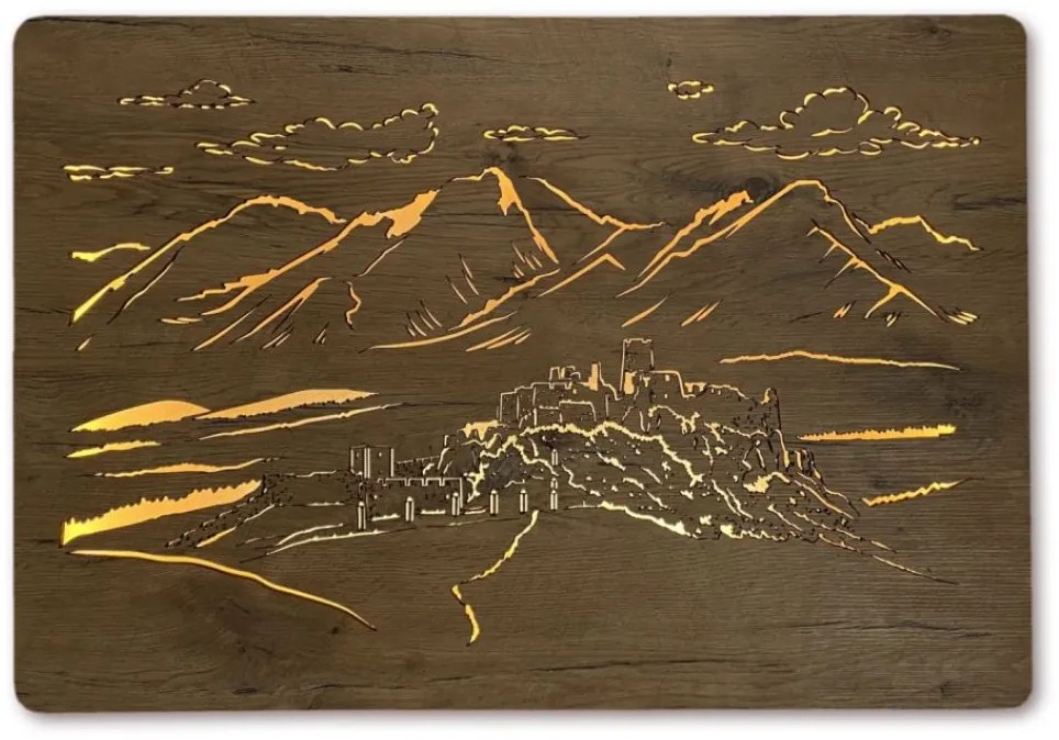 Podsvietený obraz Spišský hrad